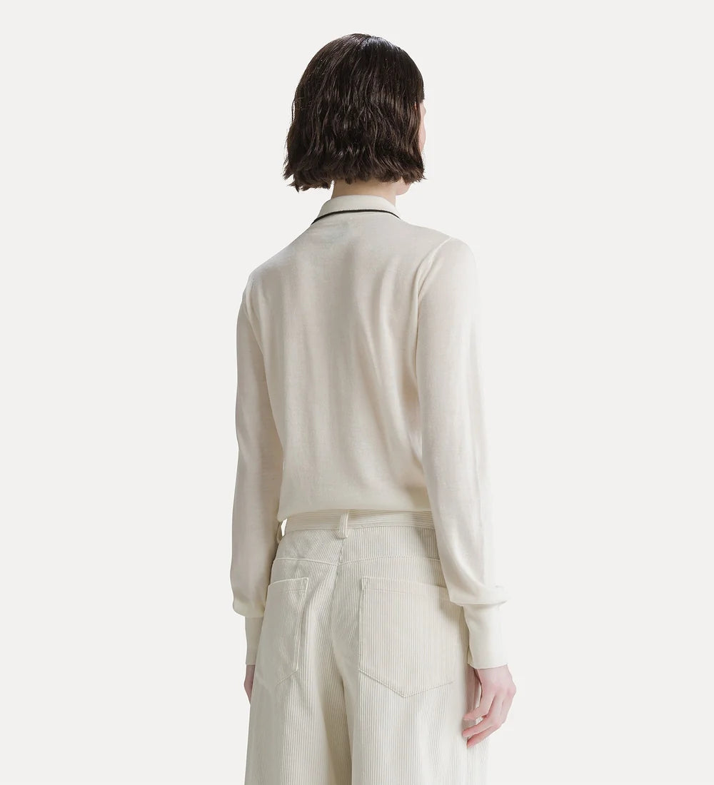 forte_forte superfine merinos polo with rouches