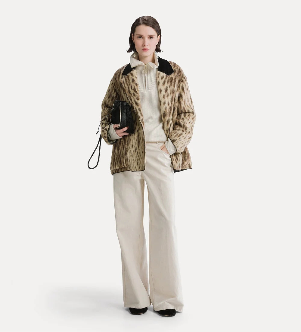 forte_forte flocked denim wide-leg jeans ivory