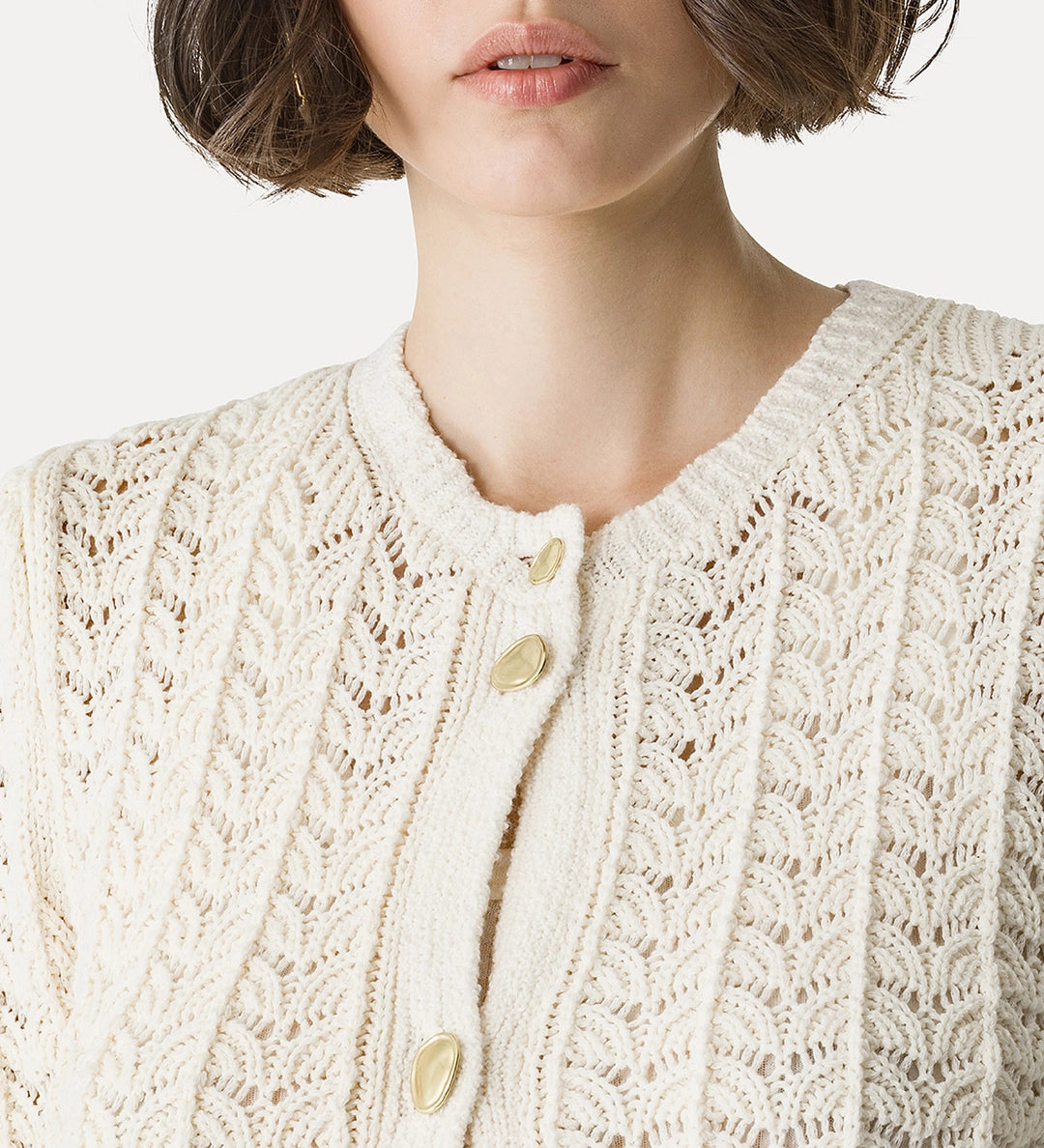 forte_forte elegant cotton cardigan yougurt
