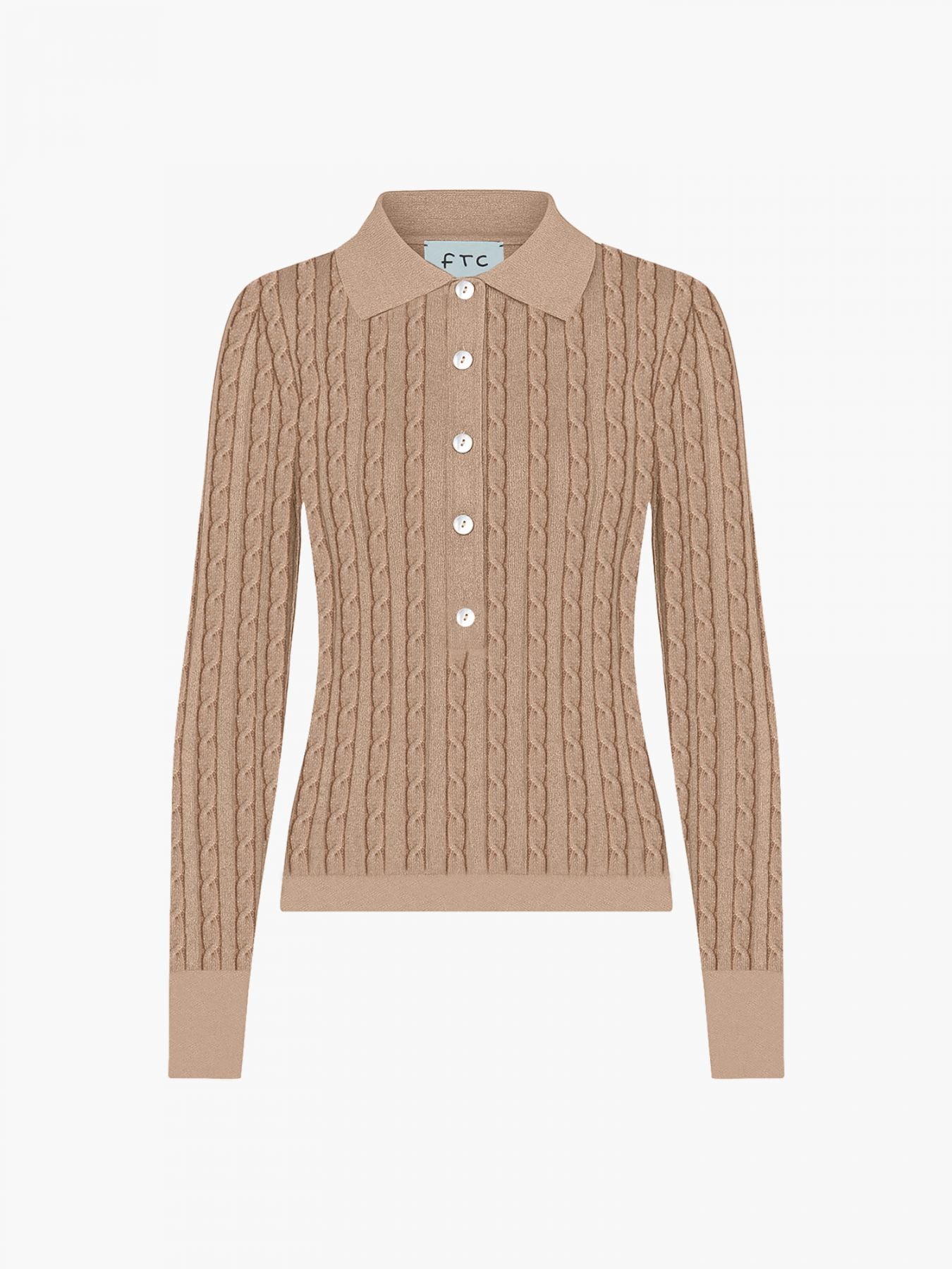 FTC Cashmere Polo Pullover Gold Lurex - Den Lille Ida - FTC