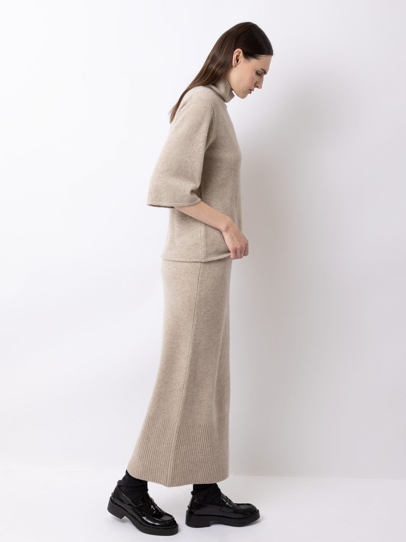 FTC Pullover with High Neck Natural Sand - Den Lille Ida - FTC