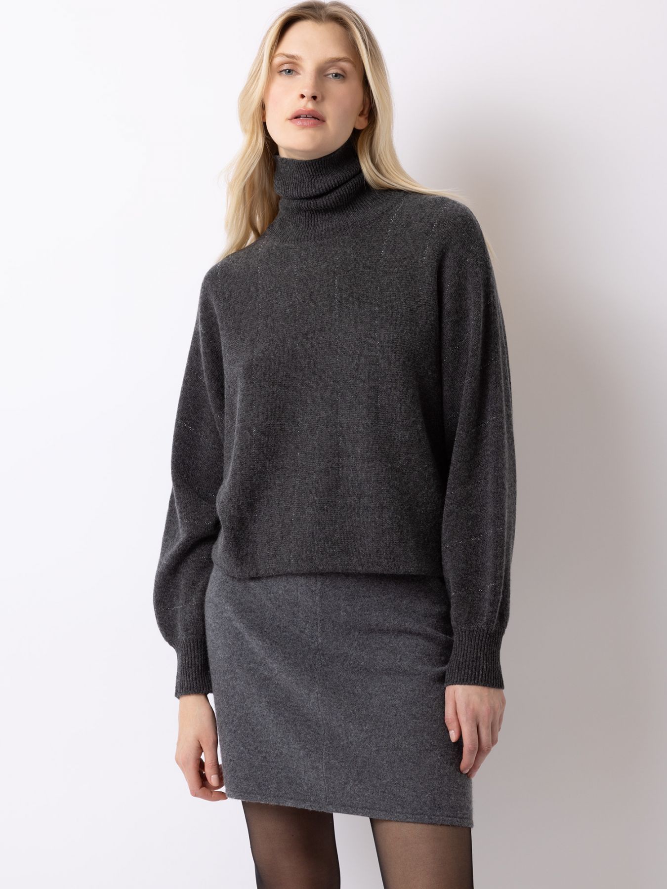 FTC Pullover with Lurex Stripes Charcoal - Den Lille Ida - FTC