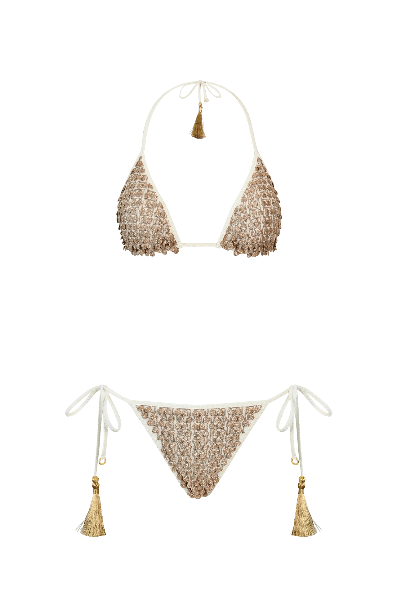 HANNE BLOCH POM POM TRIANGLE BIKINI IVORY - Den Lille Ida - Hanne Bloch