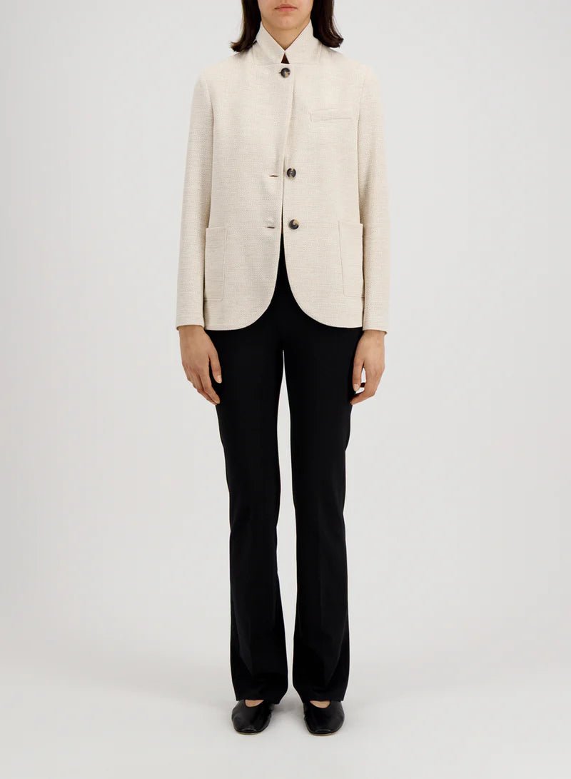 Harris Wharf Stand Up Blazer Hopsack Crafted with Loro Piana Fabric Cream - Den Lille Ida - Harris Wharf