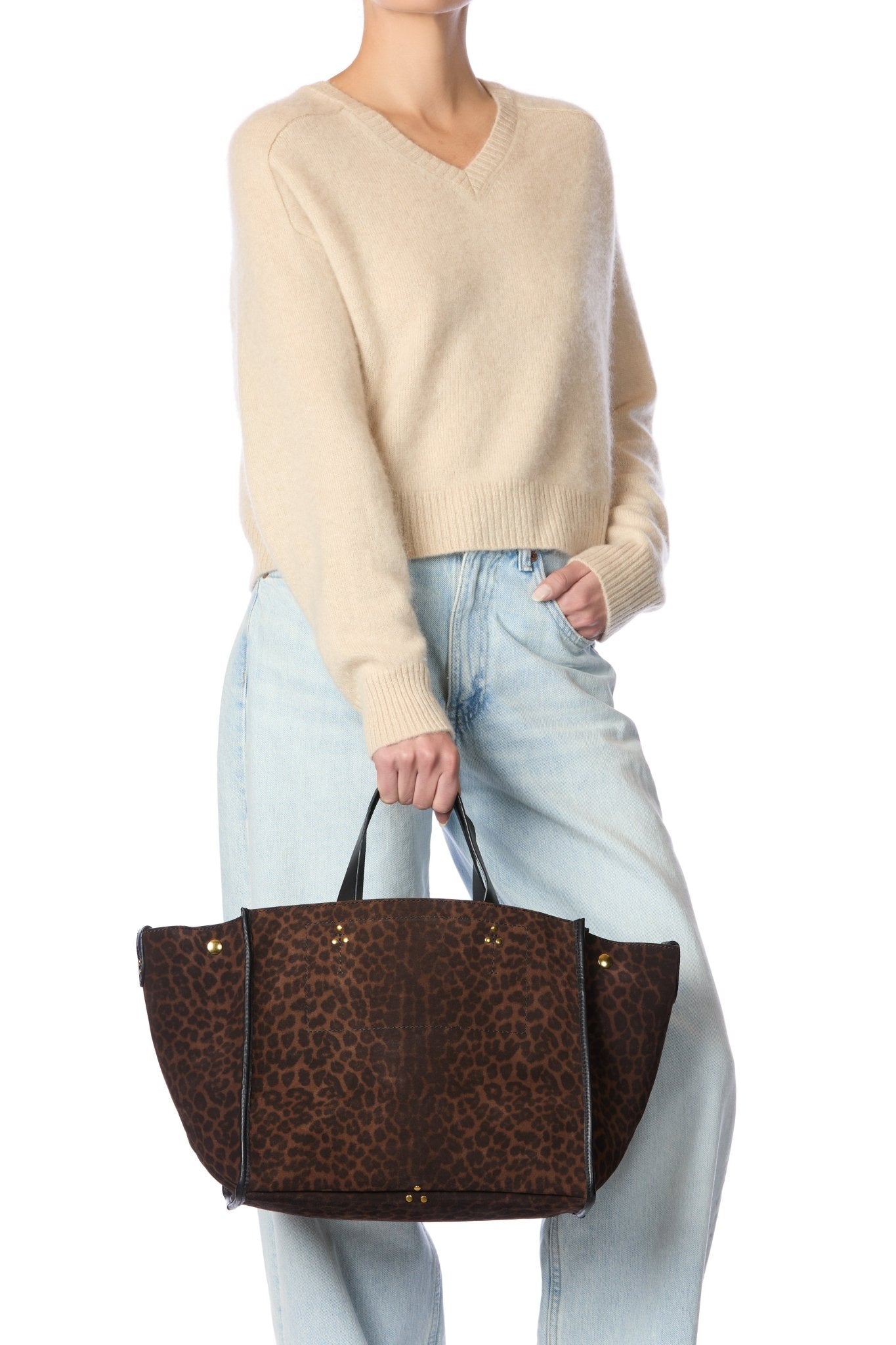Jérôme Dreyfuss Léon M Imprimé Léopard Naturel Split Suede - Den Lille Ida - Jérôme Dreyfuss