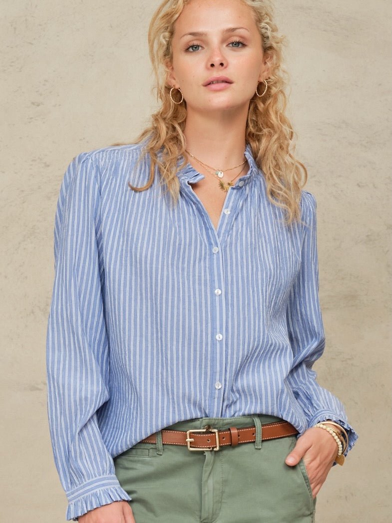 M.A.B.E Chrissie L/S top Blue Stripe - Den Lille Ida - M.A.B.E