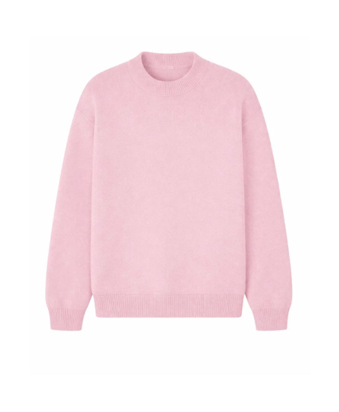 Anine Bing Lee Crew Neck Cashmere Sweater Powder Pink