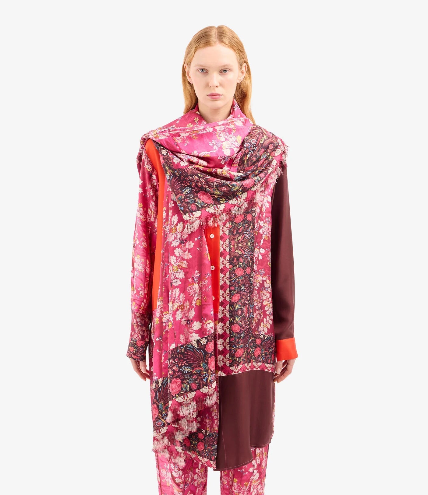 Pierre - Louis Mascia Shawl Silk Scarf Rosa Damasco - Den Lille Ida - Pierre - Louis Mascia