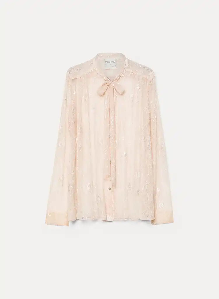 forte forte chantilly lace bow-tie shirt