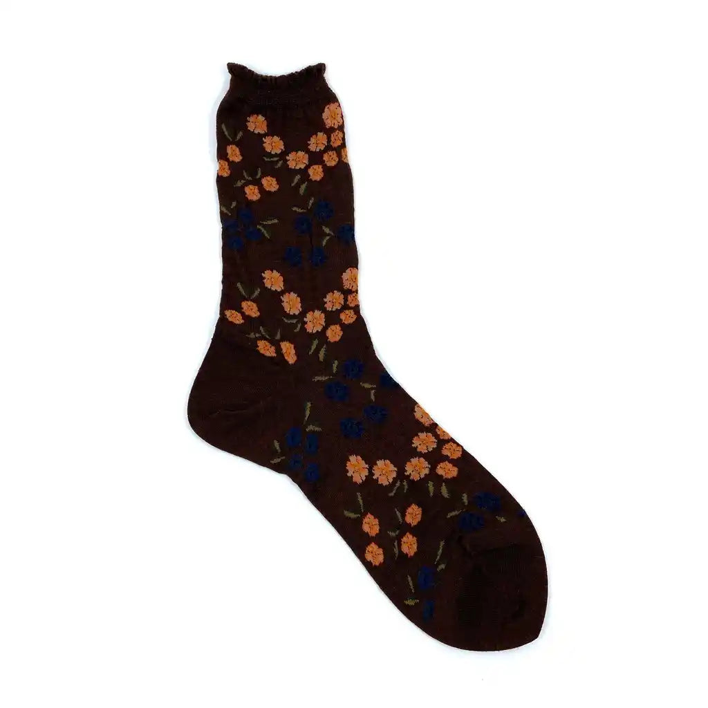 Antipast Tiny Flowers Socks Brown
