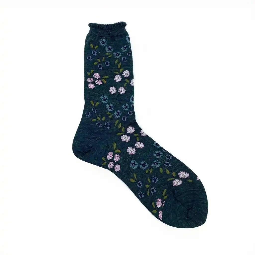Antipast Tiny Flowers Socks Charcoal