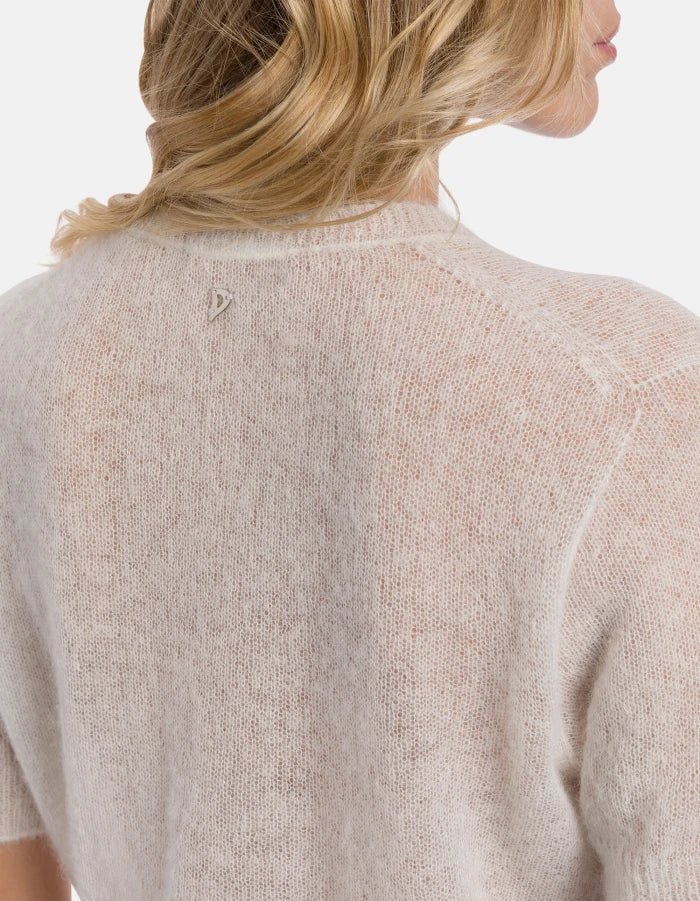 Regular - fit crew - neck jumper in alpaca wool blend off white - Den Lille Ida - Dondup