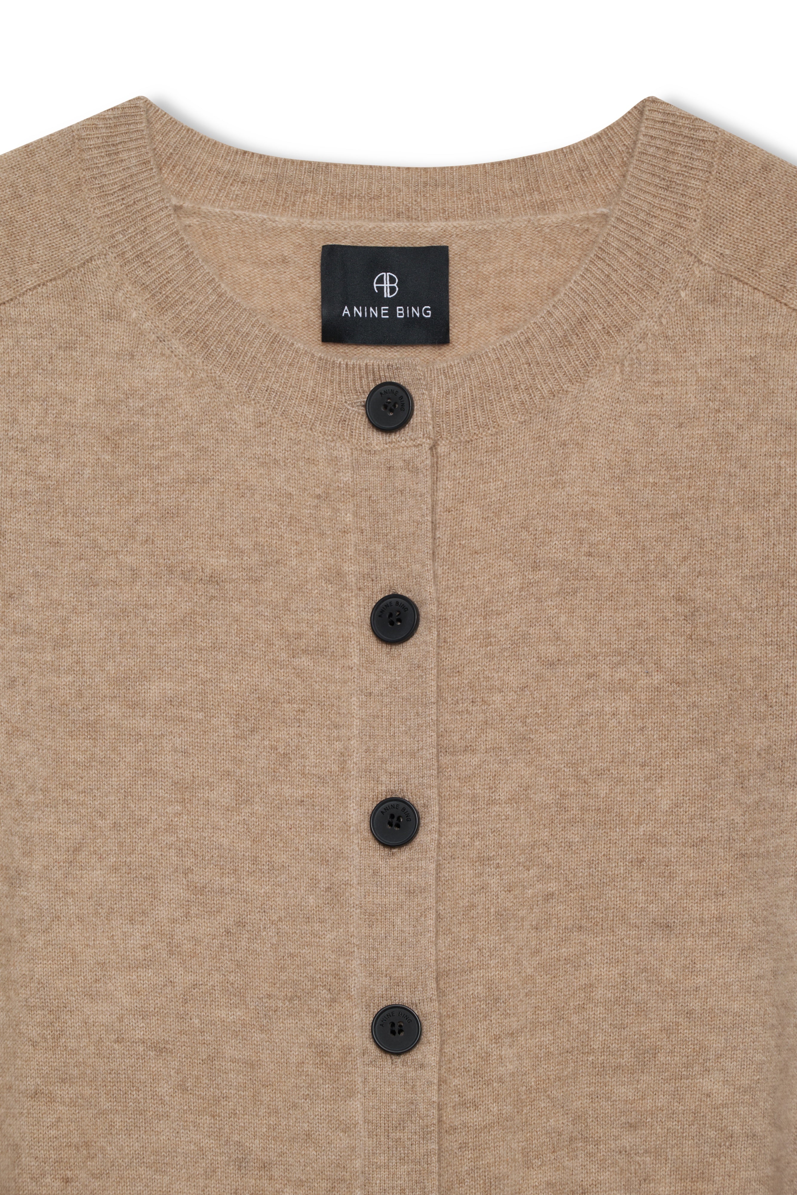 Anine Bing Joy Cashmere Cardigan Taupe