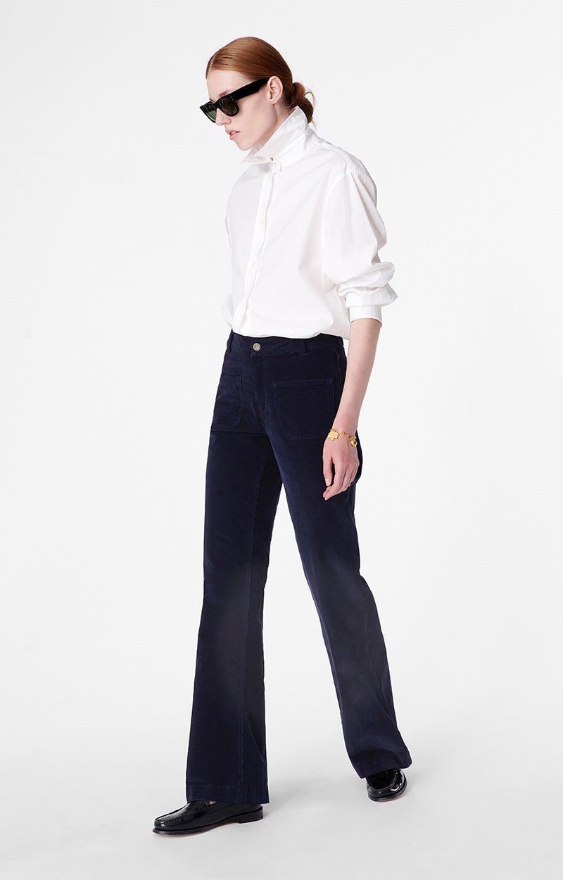 Vanessa Bruno Dompay Flared Jeans Fløjl Marine - Den Lille Ida - Vanessa Bruno
