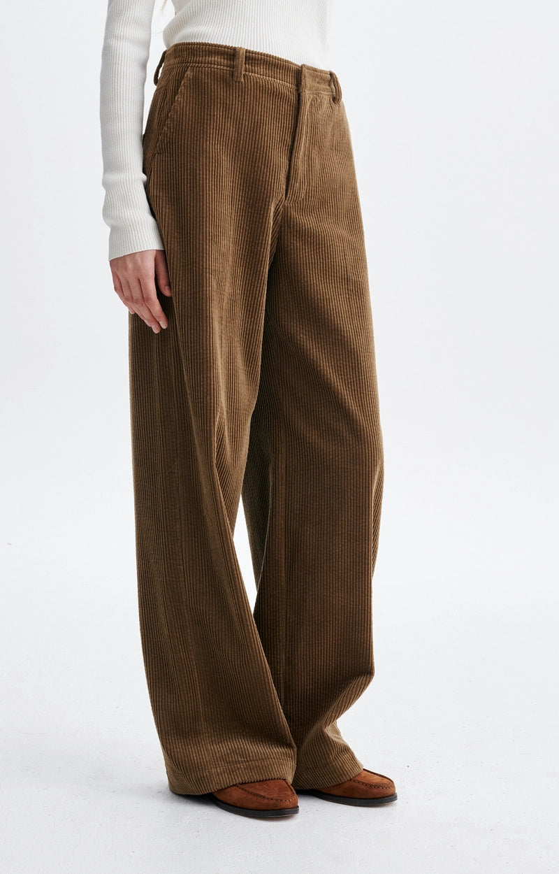 Vanessa Bruno Heric Trousers Wide-leg Corduroy Trousers Taupe