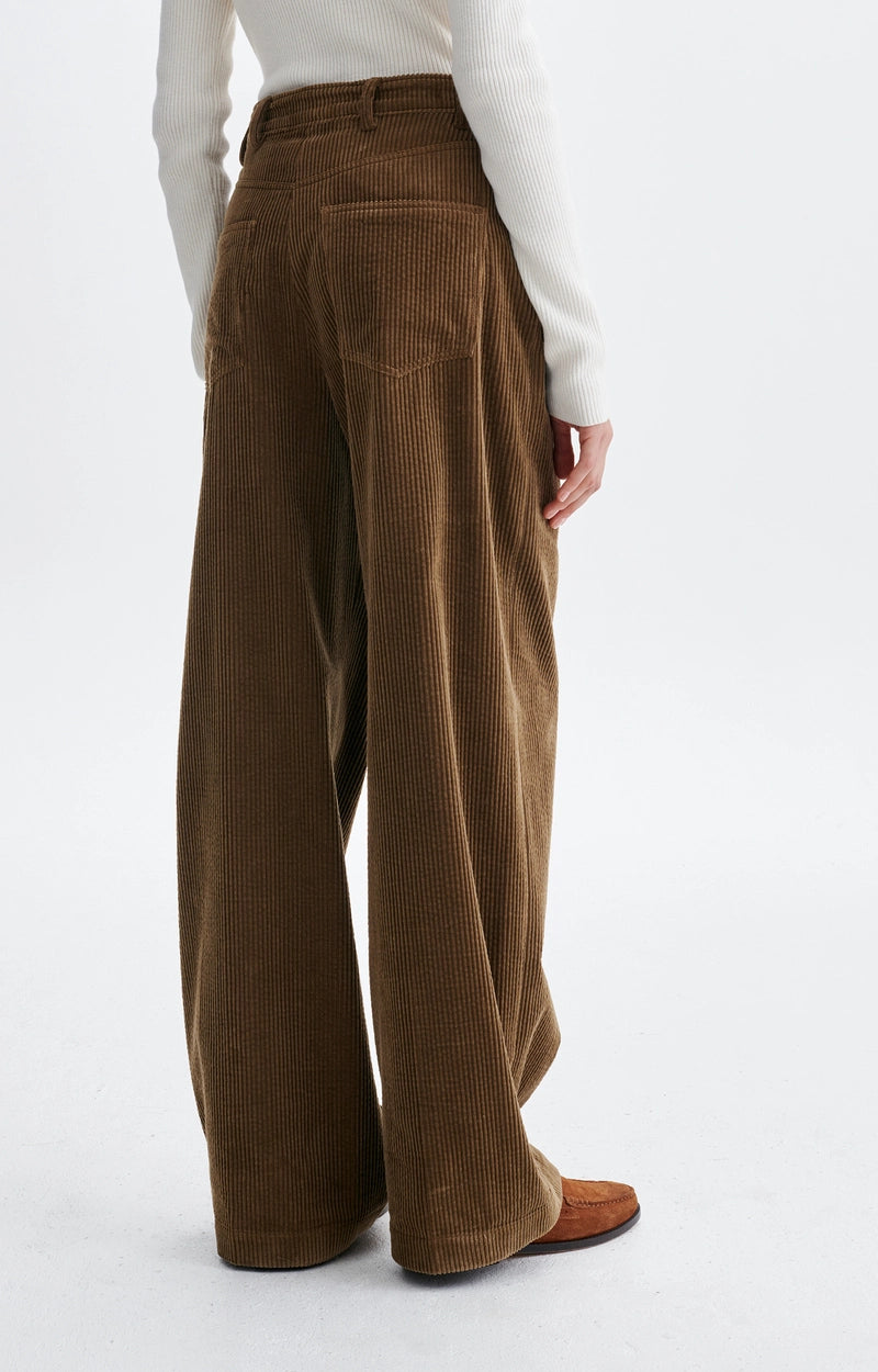 Vanessa Bruno Heric Trousers Wide-leg Corduroy Trousers Taupe