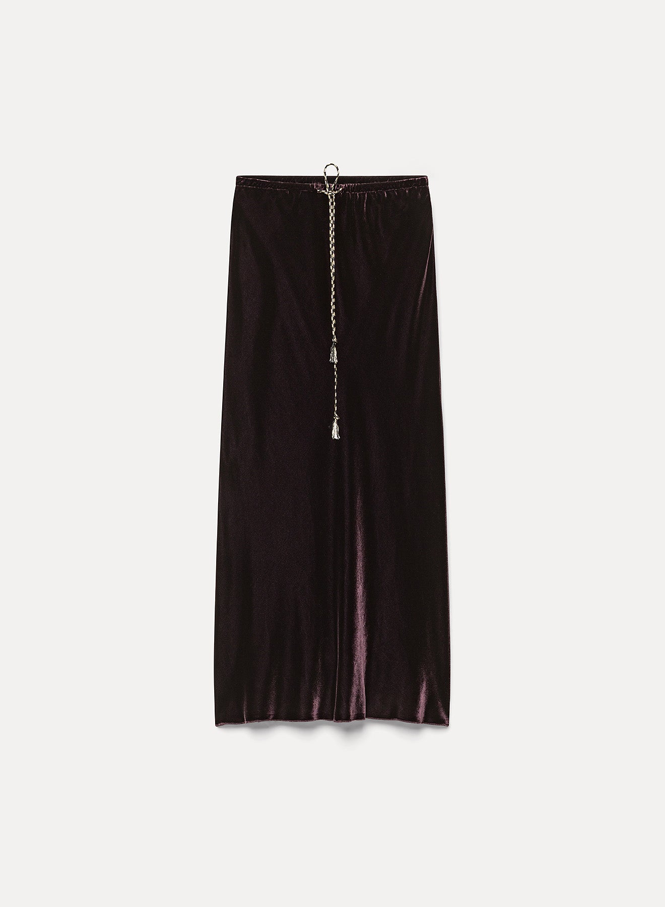 forte_forte viscose/silk velvet midi skirt fondant