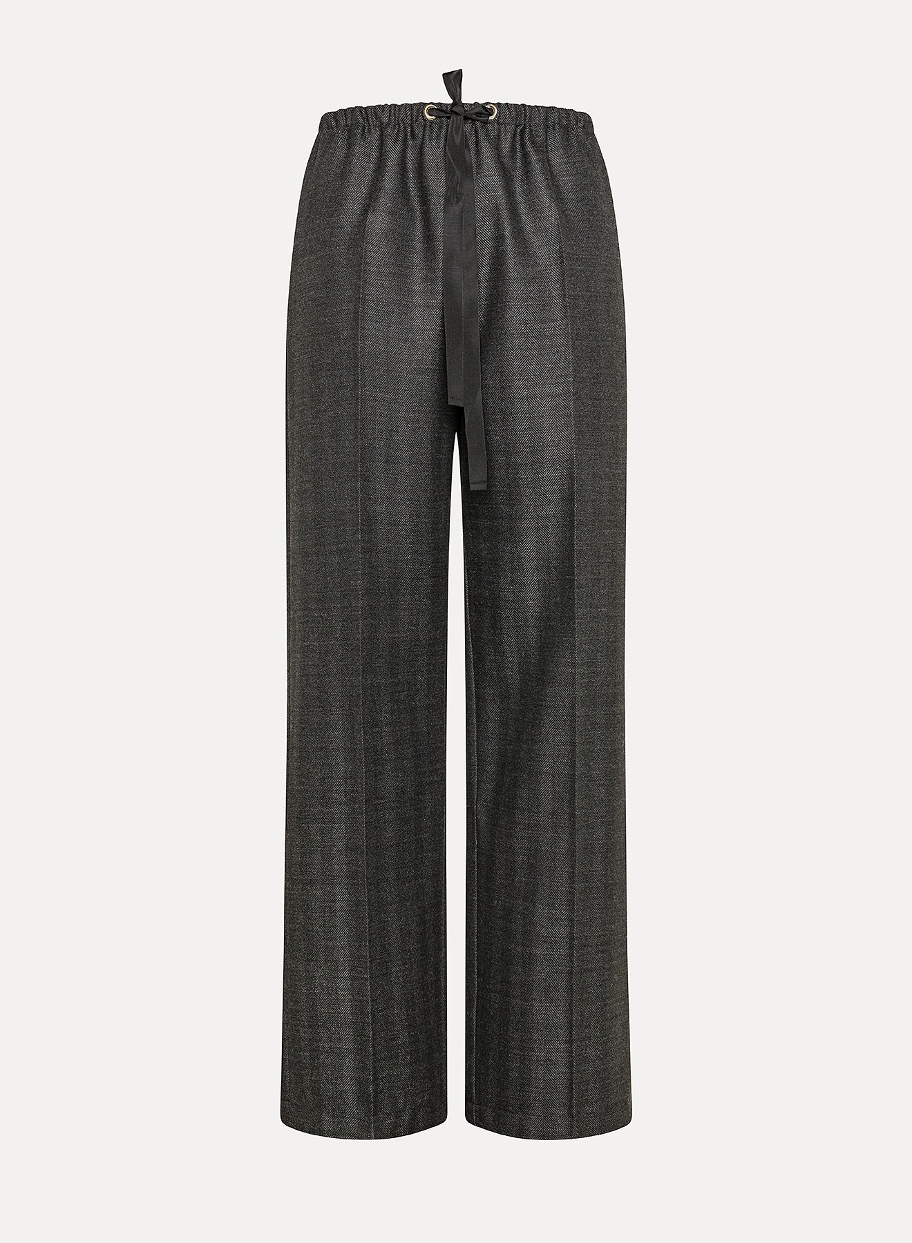 forte forte virgin wool herringbone drawstring pantsanthracite