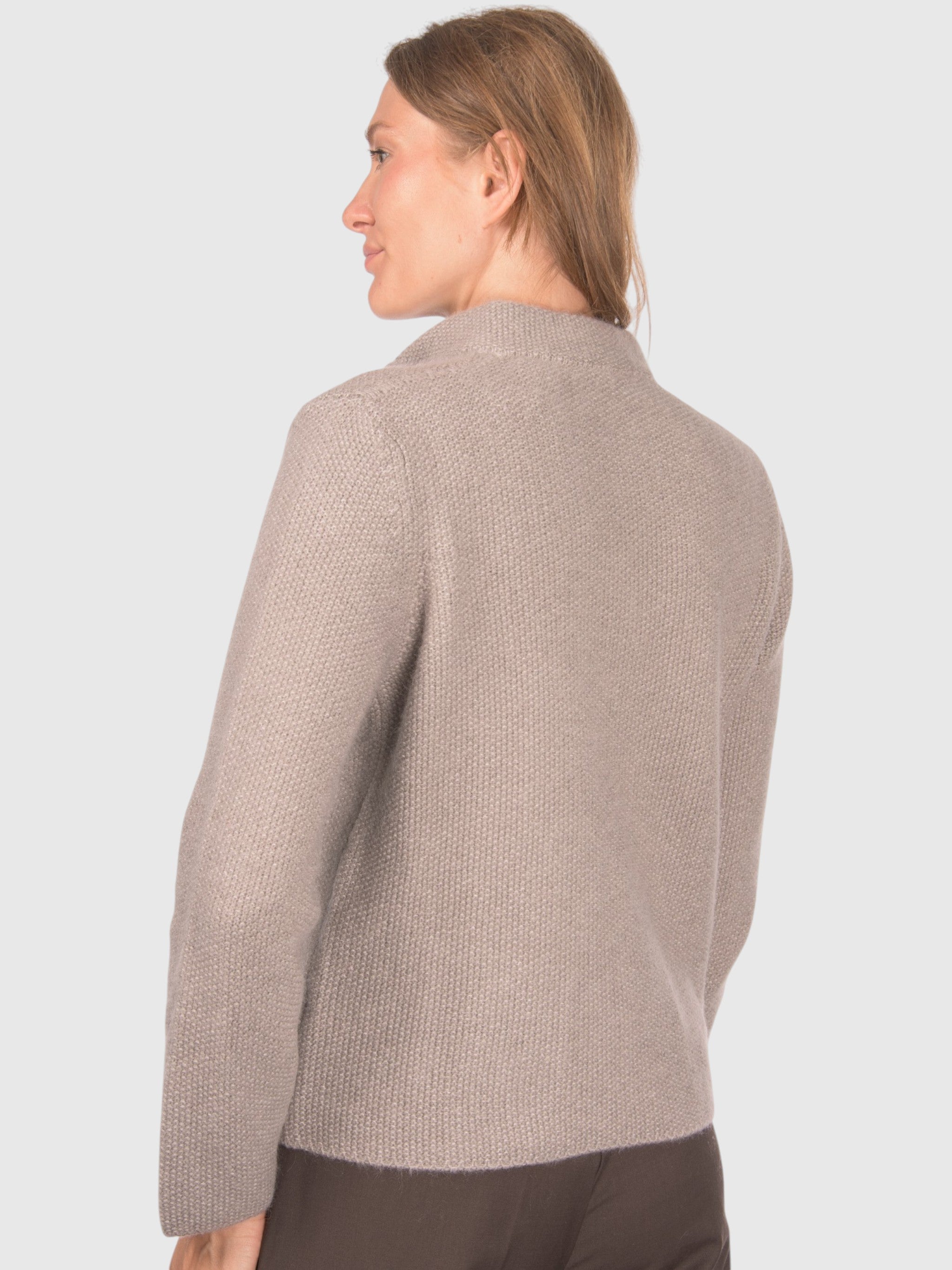 Gran Sasso Rice Stitch Knit Jacket Taupe