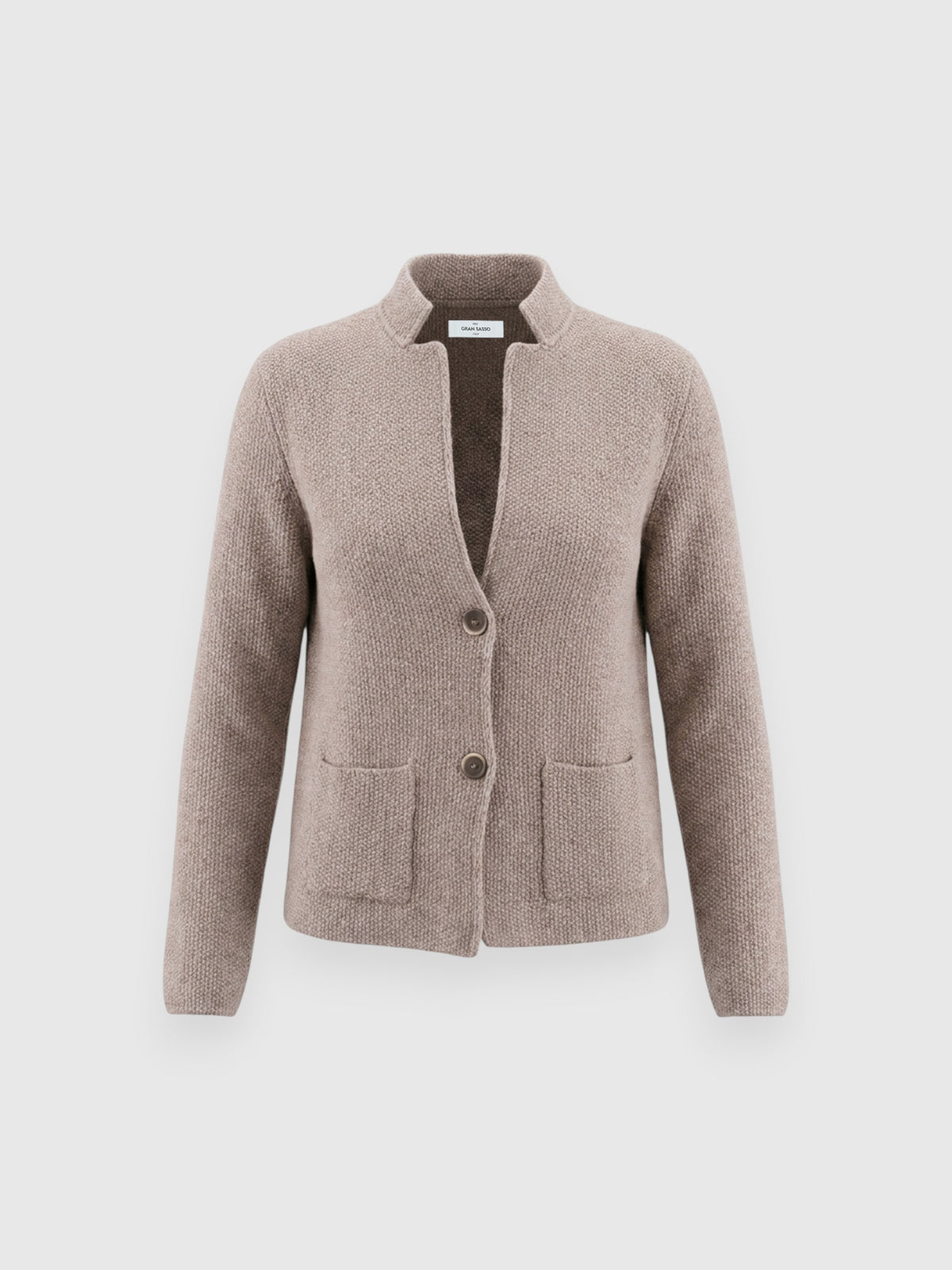 Gran Sasso Rice Stitch Knit Jacket Taupe