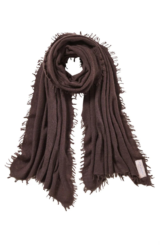 Purschoen Cashmere Scarf Dark Brown/Testa Moro