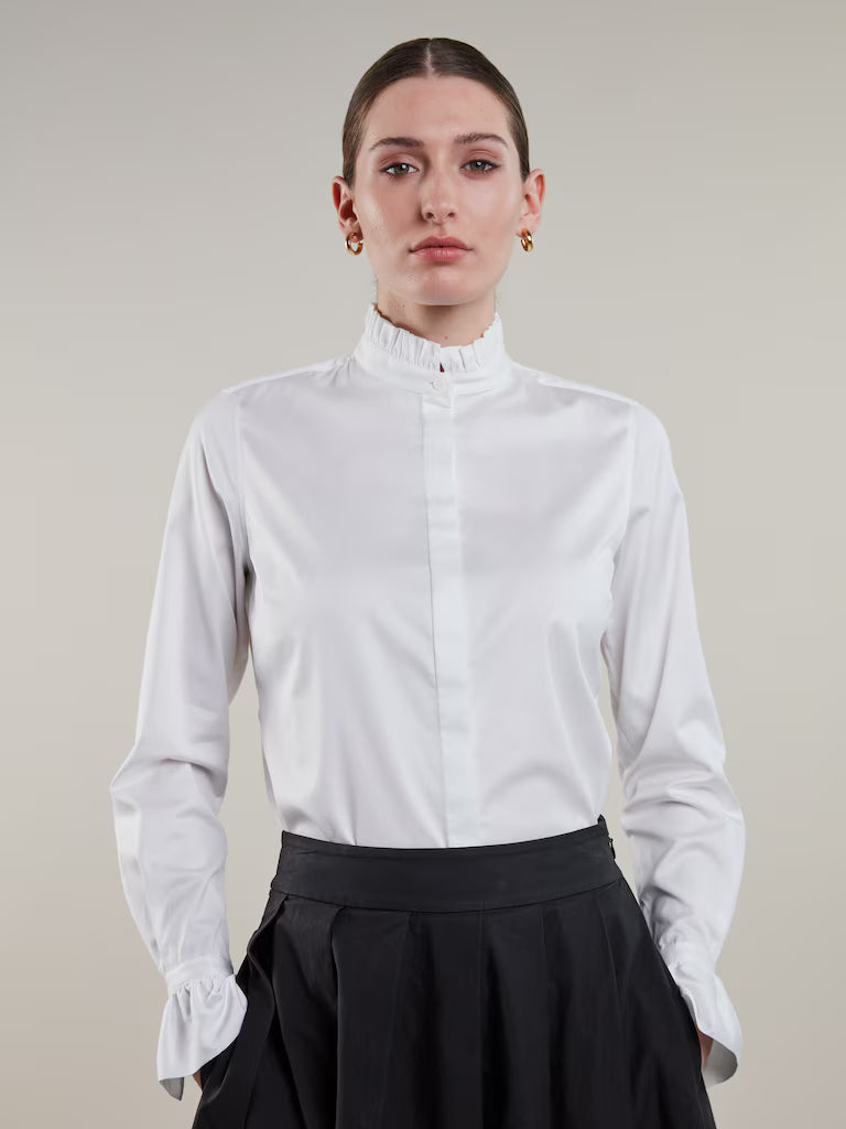 Stenström's Darya White Frill Blouse