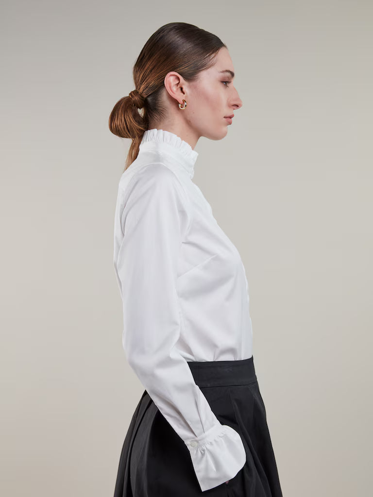 Stenström's Darya White Frill Blouse
