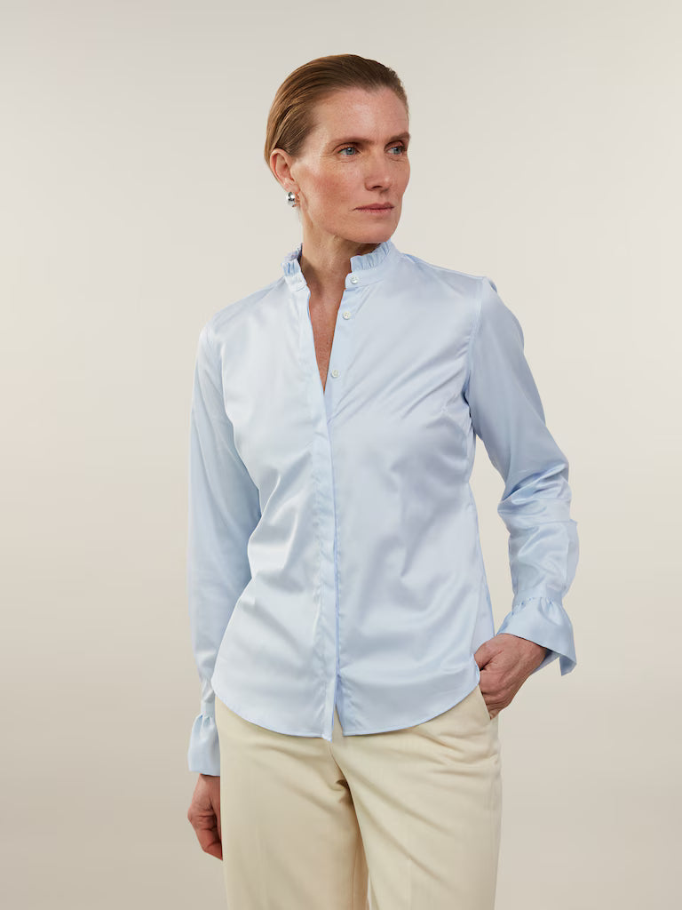 Stenström's Darya Light Blue Frill Blouse