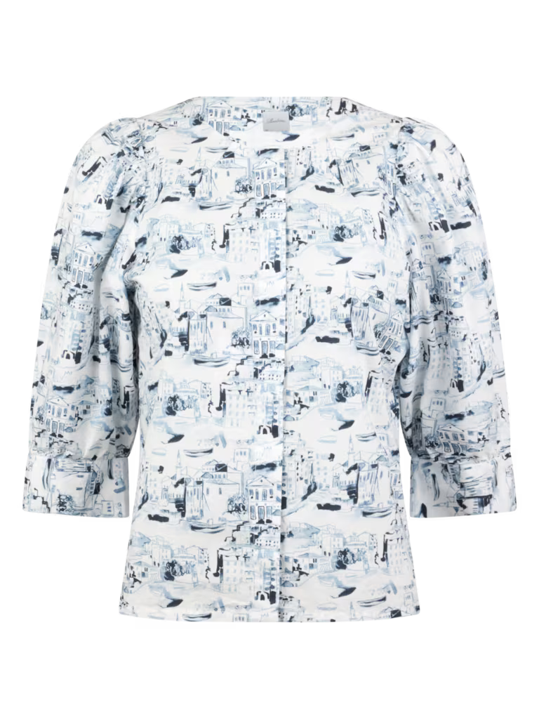 Stenströms Lykke Blouse Dark Blue Pattern