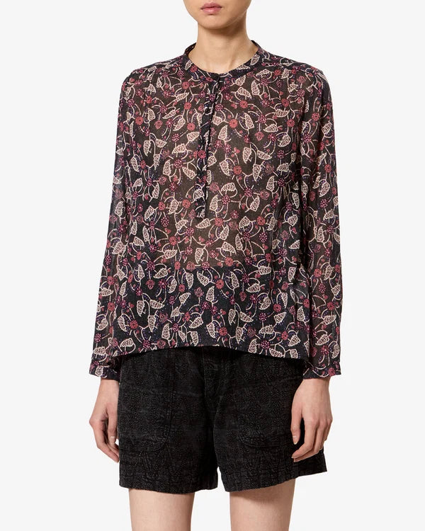 Isabel Marant Etoile Maria Top Black/Raspberry