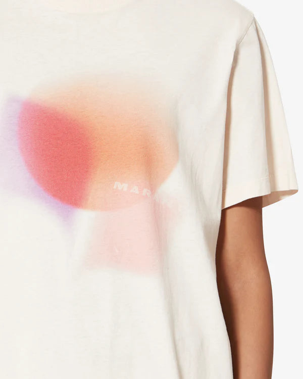 Isabel Marant Zewel Tee Shirt Ecru Orange