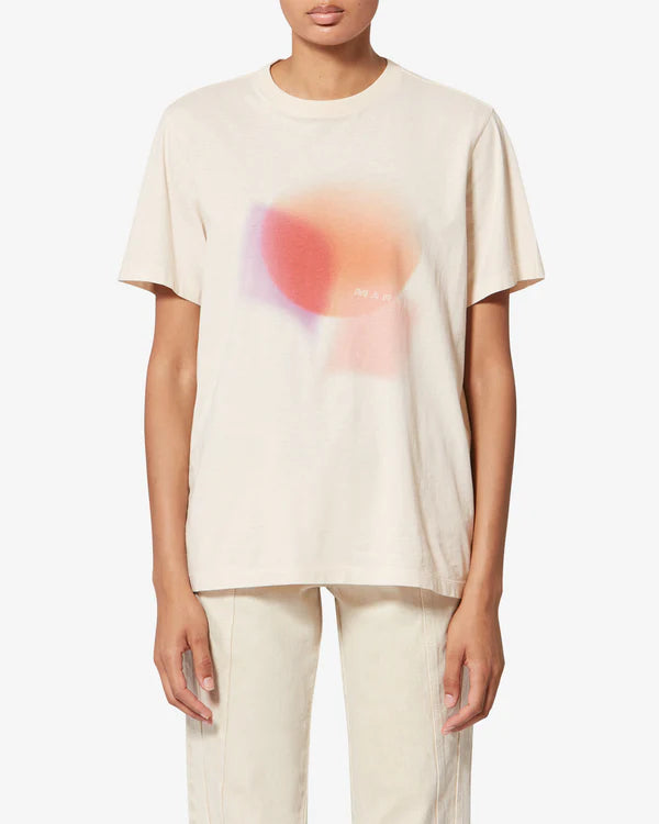 Isabel Marant Zewel Tee Shirt Ecru Orange