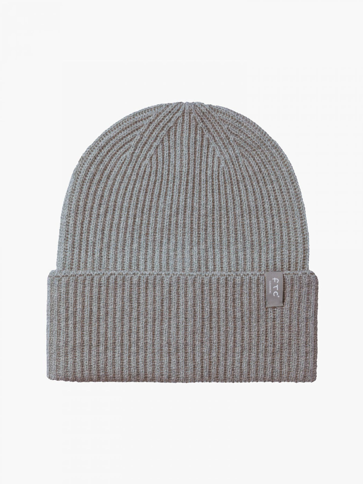 FTC Cashmere Beanie with wide Rib Turn-Up Hazelwood