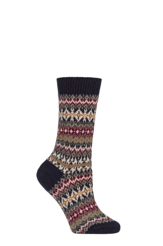 Pantherella Violet Cashmere Socks Navy