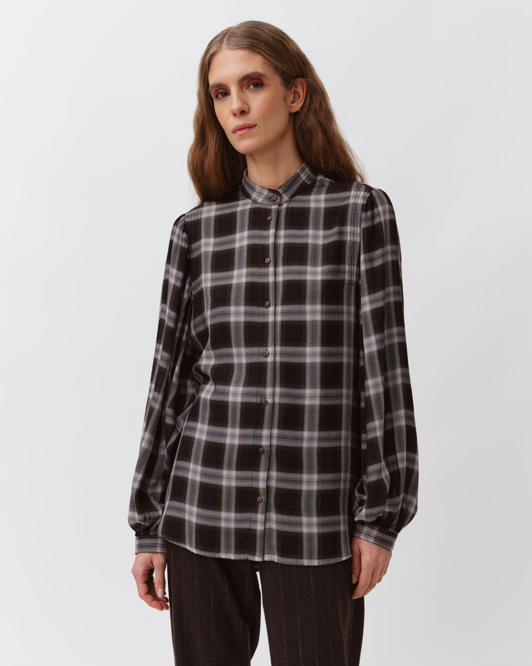 Diega Camoa Shirt Black/Chocolate/Ecru