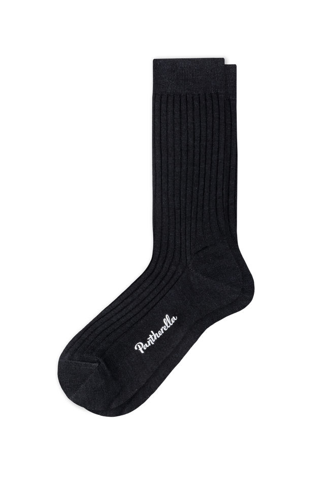 Pantherella Rose Rib Sock Merino Wool Black