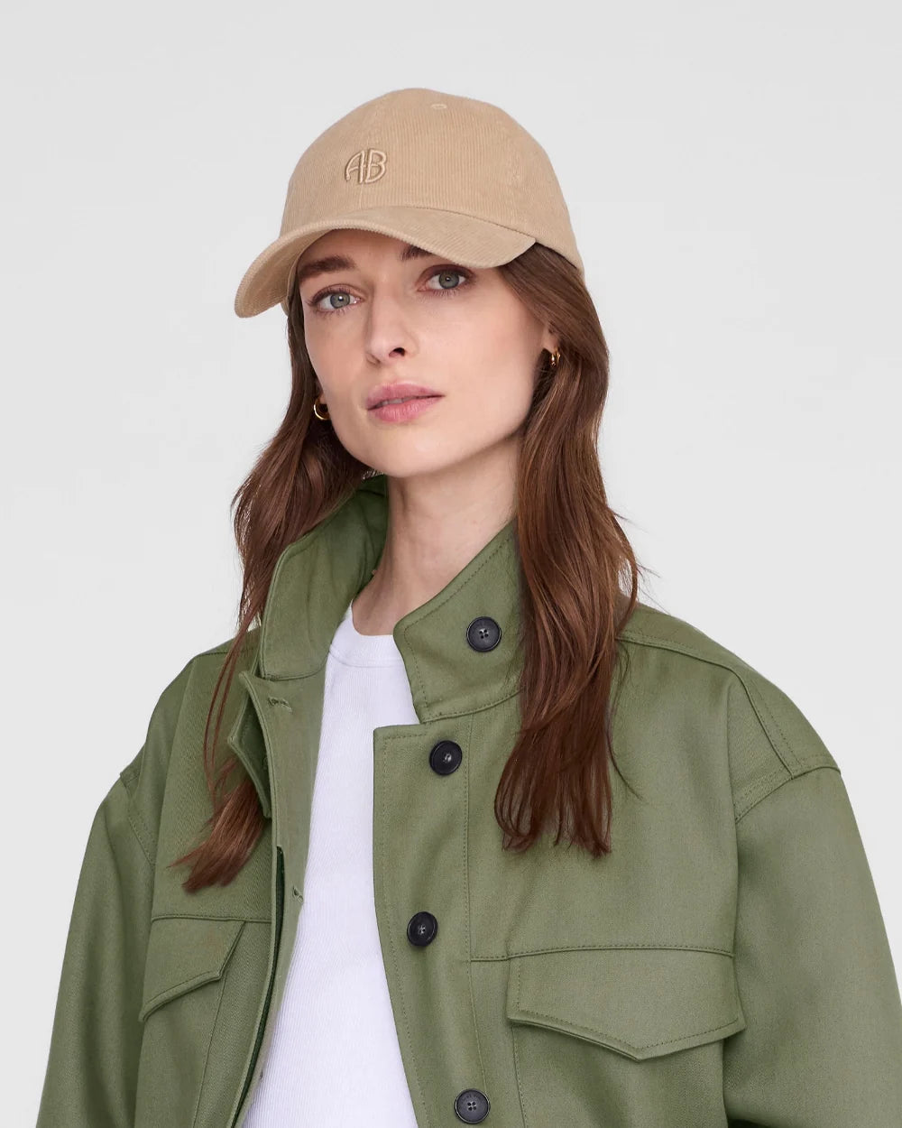 Anine Bing Jeremy Baseball Cap AB Corduroy Beige