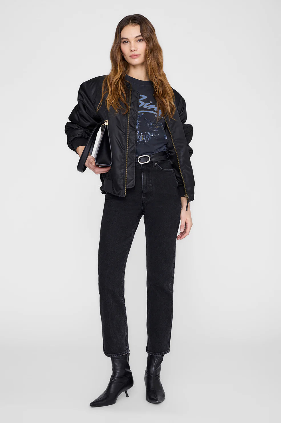 Anine Bing Kent Tee Eagle Vintage Black