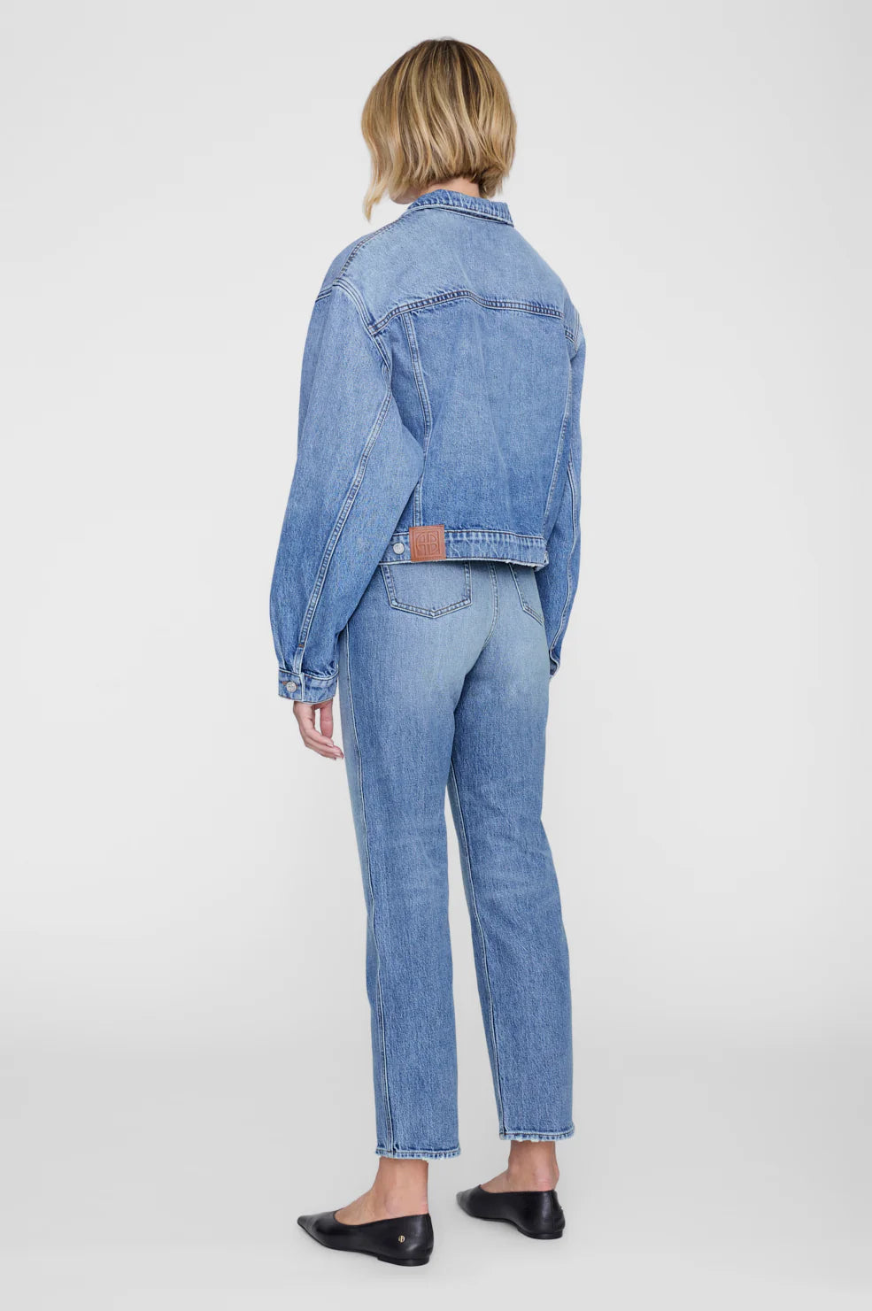 Anine Bing Quincy Denim Jacket Cascade Blue