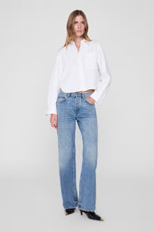 Anine Bing Scott Cropped Shirt White