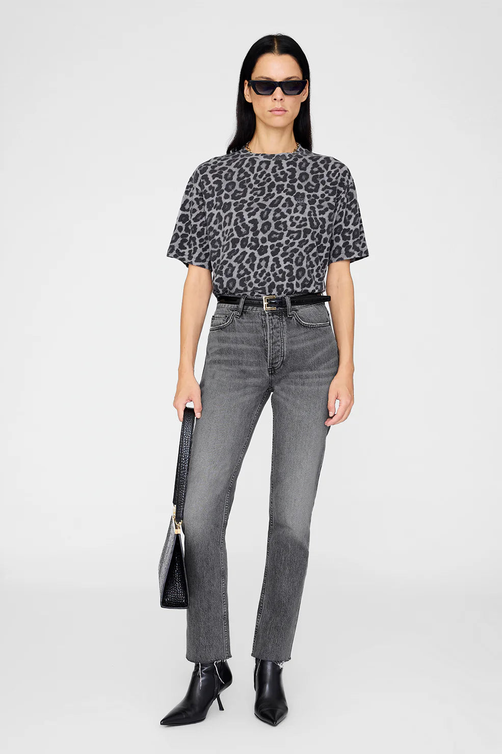 Anine Bing Cohen Tee - Grey Leopard