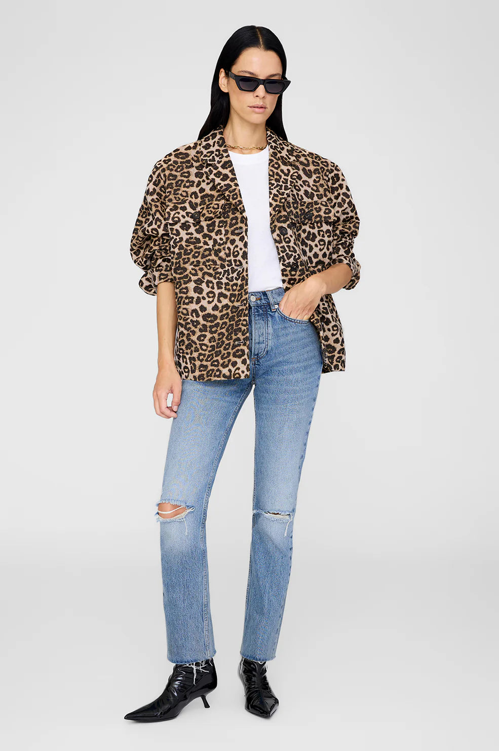 Anine Bing Flynn Jacket Leopard
