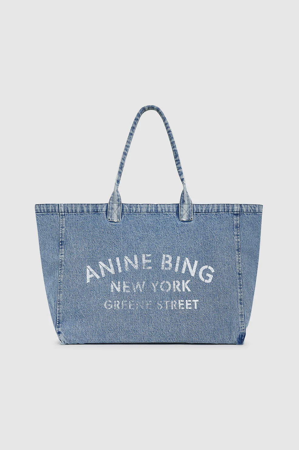 Anine Bing Leo Denim Tote - Shadow Blue