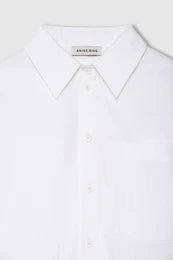Anine Bing Scott Cropped Shirt White