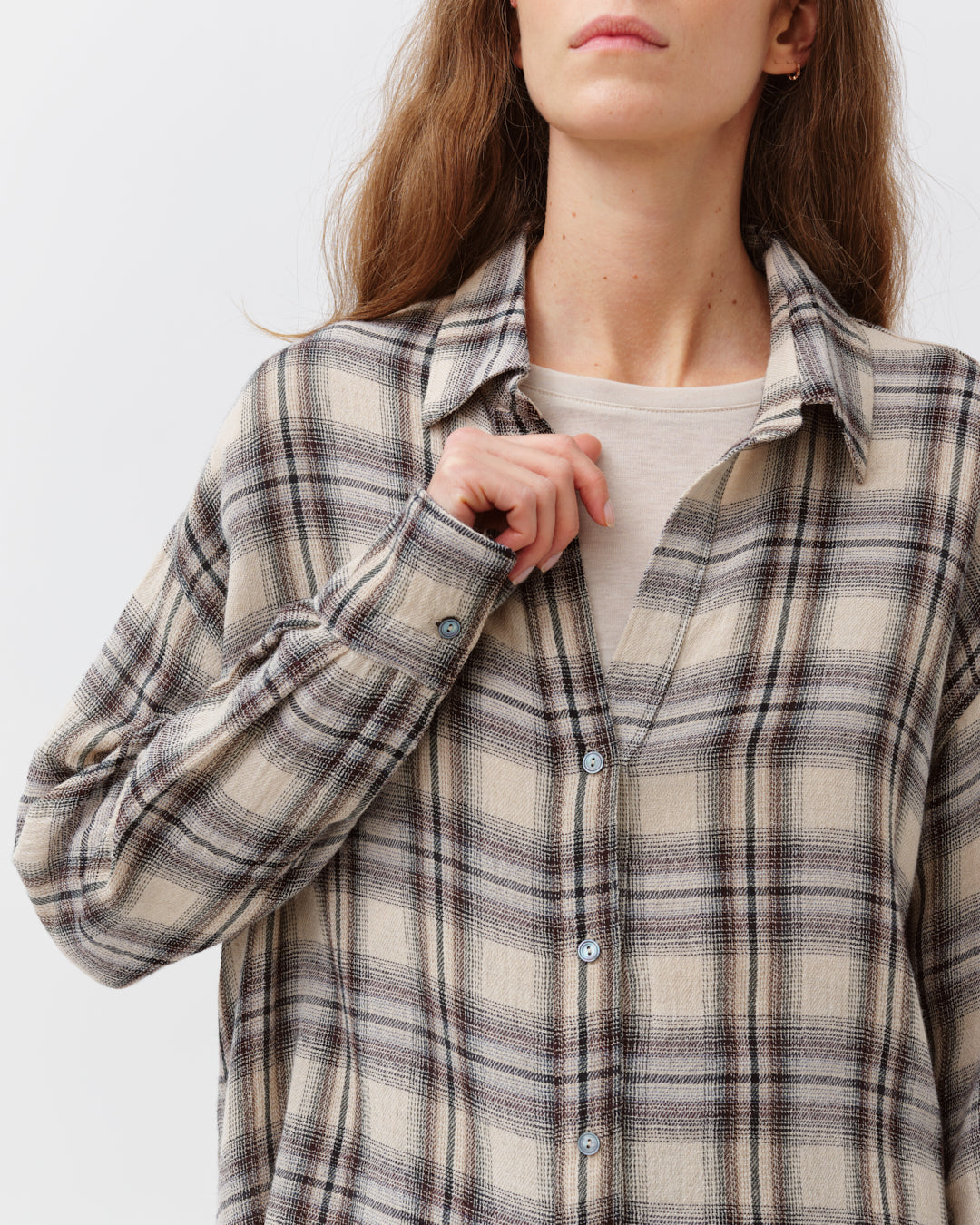 Diega Cirilla Shirt Ecru/Chocolat/Green