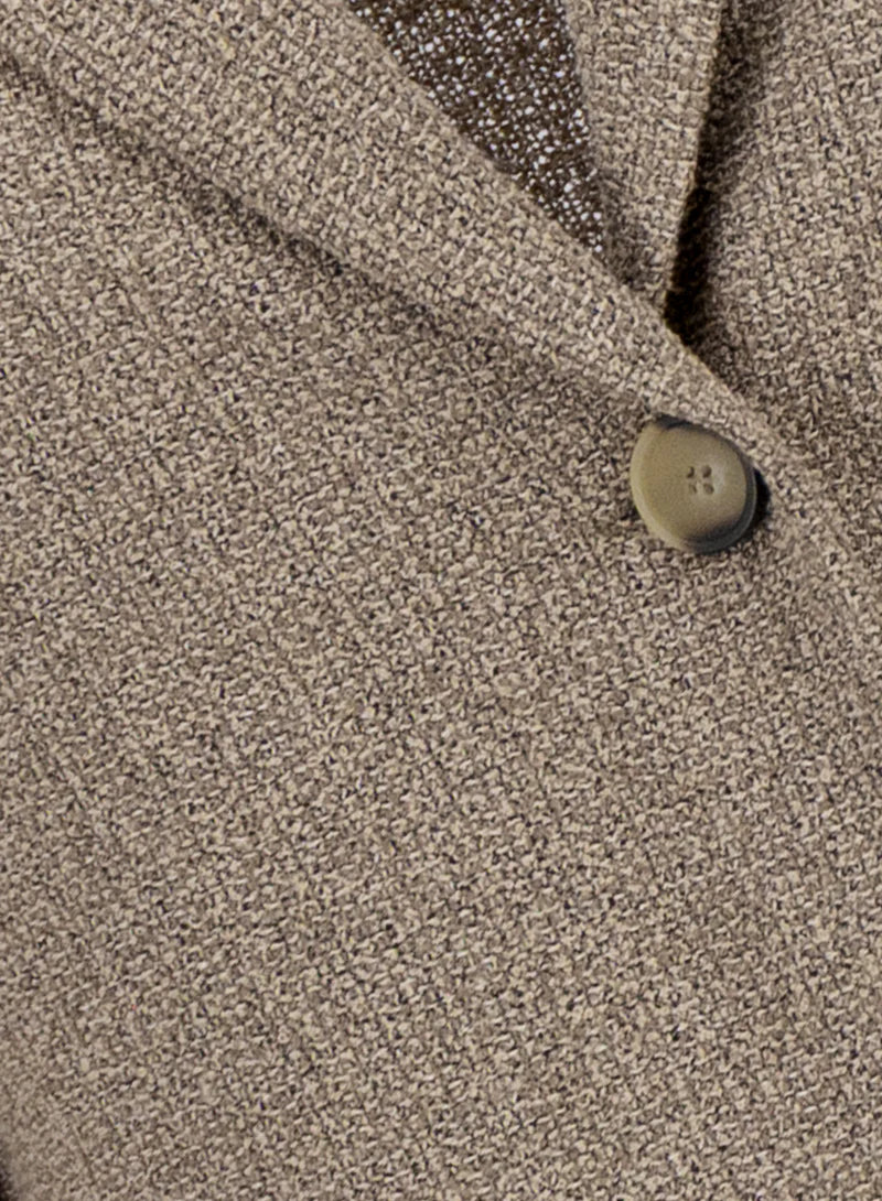 Harris Wharf Stand Up Collar Blazer Bicolour Frisé