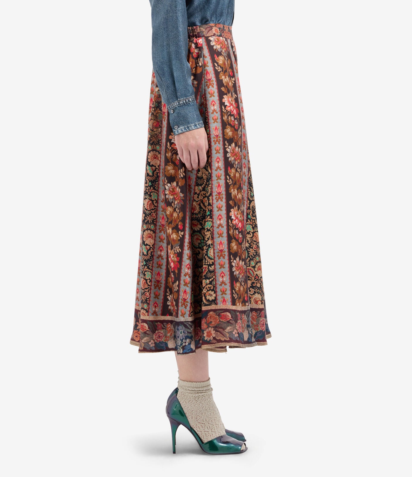 Pierre-Louis Mascia ALOE A-Line Skirt Silk