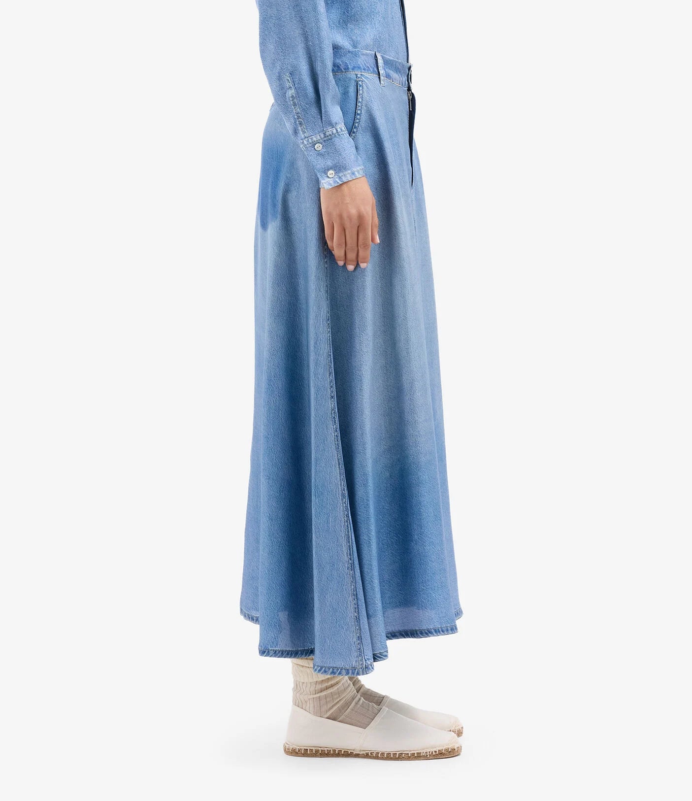 Pierre-Louis Mascia A-Line Skirt Silk Faux Denim