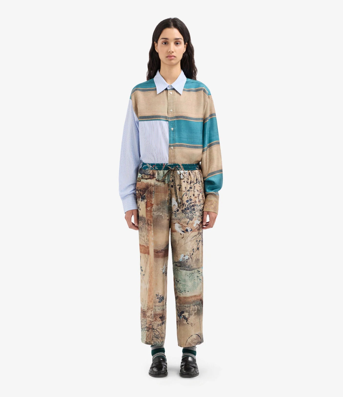 Pierre-Louis Mascia ALOE Trousers Silk Giardino Antico