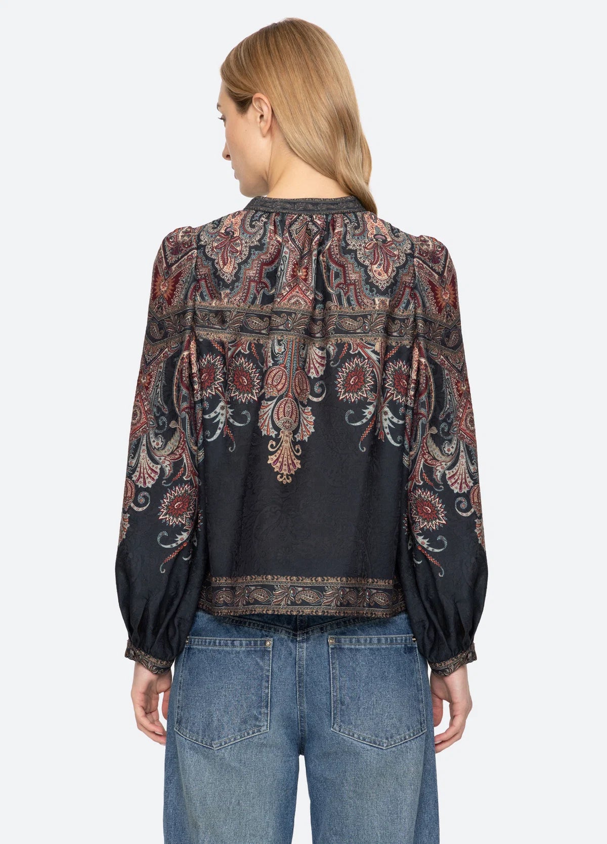 Sea New York Hyacinth Print Top Navy